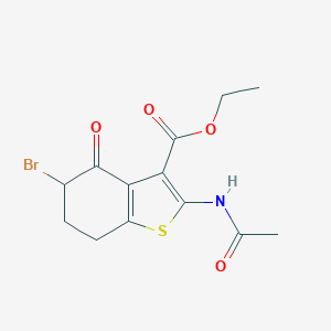 Ethyl 2-(acetylamino)-5-bromo-4-oxo-4,5,6,7-tetrahydro-1-benzothiophene-3-carboxylate