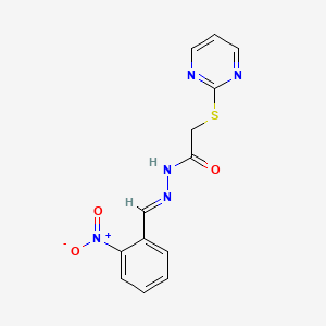 molecular formula C13H11N5O3S B3873721 N'-(2-nitrobenzylidene)-2-(2-pyrimidinylthio)acetohydrazide 