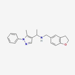 (2,3-dihydro-1-benzofuran-5-ylmethyl)[1-(5-methyl-1-phenyl-1H-pyrazol-4-yl)ethyl]amine