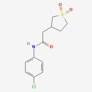 molecular formula C12H14ClNO3S B3873795 N-(4-chlorophenyl)-2-(1,1-dioxidotetrahydro-3-thienyl)acetamide CAS No. 5635-24-5