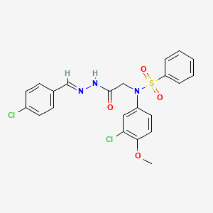 N-{2-[2-(4-chlorobenzylidene)hydrazino]-2-oxoethyl}-N-(3-chloro-4-methoxyphenyl)benzenesulfonamide