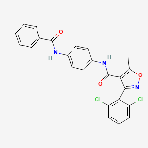molecular formula C24H17Cl2N3O3 B3873808 N-[4-(benzoylamino)phenyl]-3-(2,6-dichlorophenyl)-5-methyl-4-isoxazolecarboxamide 