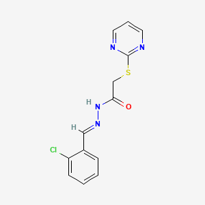 molecular formula C13H11ClN4OS B3873814 N'-(2-chlorobenzylidene)-2-(2-pyrimidinylthio)acetohydrazide 