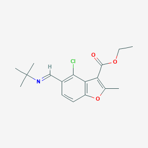 molecular formula C17H20ClNO3 B387382 Ethyl 5-[(tert-butylimino)methyl]-4-chloro-2-methylbenzo[b]furan-3-carboxylate 