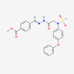 molecular formula C24H23N3O6S B3873828 methyl 4-(2-{[(methylsulfonyl)(4-phenoxyphenyl)amino]acetyl}carbonohydrazonoyl)benzoate 