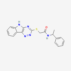 N-(1-phenylethyl)-2-(5H-[1,2,4]triazino[5,6-b]indol-3-ylthio)acetamide