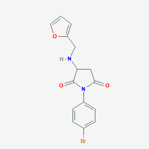 molecular formula C15H13BrN2O3 B387385 1-(4-Bromophenyl)-3-[(2-furylmethyl)amino]-2,5-pyrrolidinedione 