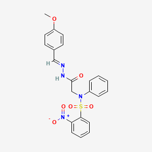 molecular formula C22H20N4O6S B3873882 N-{2-[2-(4-methoxybenzylidene)hydrazino]-2-oxoethyl}-2-nitro-N-phenylbenzenesulfonamide 