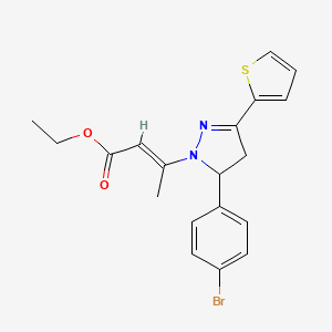 ethyl 3-[5-(4-bromophenyl)-3-(2-thienyl)-4,5-dihydro-1H-pyrazol-1-yl]-2-butenoate