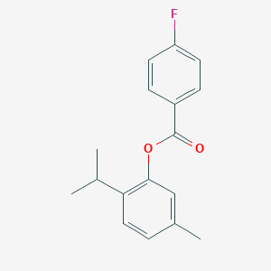 molecular formula C17H17FO2 B387390 2-Isopropyl-5-methylphenyl 4-fluorobenzoate 