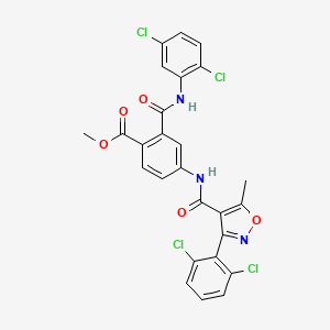 molecular formula C26H17Cl4N3O5 B3873936 methyl 2-{[(2,5-dichlorophenyl)amino]carbonyl}-4-({[3-(2,6-dichlorophenyl)-5-methyl-4-isoxazolyl]carbonyl}amino)benzoate 