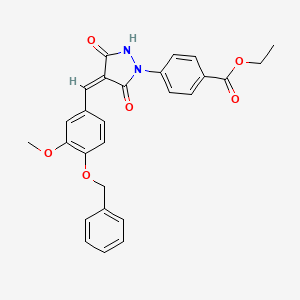 ethyl 4-{4-[4-(benzyloxy)-3-methoxybenzylidene]-3,5-dioxo-1-pyrazolidinyl}benzoate