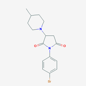molecular formula C16H19BrN2O2 B387395 1-(4-Bromophenyl)-3-(4-methyl-1-piperidinyl)-2,5-pyrrolidinedione CAS No. 294873-43-1