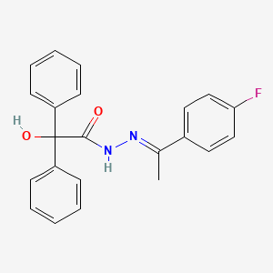 molecular formula C22H19FN2O2 B3873968 N'-[1-(4-fluorophenyl)ethylidene]-2-hydroxy-2,2-diphenylacetohydrazide 