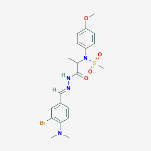 molecular formula C20H25BrN4O4S B3873973 N-(2-{2-[3-bromo-4-(dimethylamino)benzylidene]hydrazino}-1-methyl-2-oxoethyl)-N-(4-methoxyphenyl)methanesulfonamide 