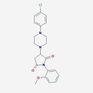 molecular formula C21H22ClN3O3 B387398 3-[4-(4-Chlorophenyl)-1-piperazinyl]-1-(2-methoxyphenyl)-2,5-pyrrolidinedione CAS No. 299408-91-6