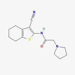 molecular formula C15H19N3OS B3873982 N-(3-cyano-4,5,6,7-tetrahydro-1-benzothien-2-yl)-2-(1-pyrrolidinyl)acetamide 