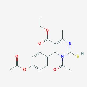 molecular formula C18H20N2O5S B387399 ethyl 3-acetyl-4-(4-acetyloxyphenyl)-6-methyl-2-sulfanyl-4H-pyrimidine-5-carboxylate 