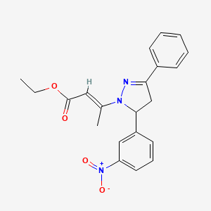 ethyl 3-[5-(3-nitrophenyl)-3-phenyl-4,5-dihydro-1H-pyrazol-1-yl]-2-butenoate