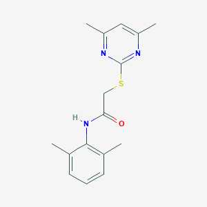 molecular formula C16H19N3OS B387400 N-(2,6-dimethylphenyl)-2-[(4,6-dimethylpyrimidin-2-yl)sulfanyl]acetamide CAS No. 350024-85-0