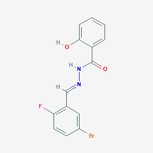 molecular formula C14H10BrFN2O2 B3874004 N'-(5-bromo-2-fluorobenzylidene)-2-hydroxybenzohydrazide 