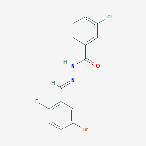 molecular formula C14H9BrClFN2O B3874018 N'-(5-bromo-2-fluorobenzylidene)-3-chlorobenzohydrazide 