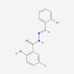 molecular formula C14H10BrIN2O2 B3874023 N'-(2-bromobenzylidene)-2-hydroxy-5-iodobenzohydrazide 