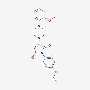 molecular formula C23H27N3O4 B387405 1-(4-Ethoxyphenyl)-3-[4-(2-methoxyphenyl)piperazin-1-yl]pyrrolidine-2,5-dione CAS No. 21621-53-4