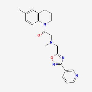 molecular formula C21H23N5O2 B3874052 N-methyl-2-(6-methyl-3,4-dihydroquinolin-1(2H)-yl)-2-oxo-N-[(3-pyridin-3-yl-1,2,4-oxadiazol-5-yl)methyl]ethanamine 