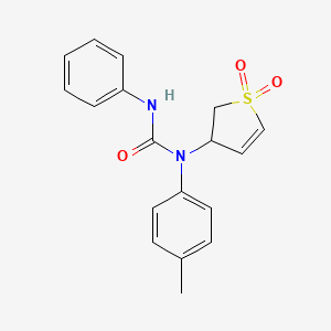 molecular formula C18H18N2O3S B3874058 N-(1,1-dioxido-2,3-dihydro-3-thienyl)-N-(4-methylphenyl)-N'-phenylurea 