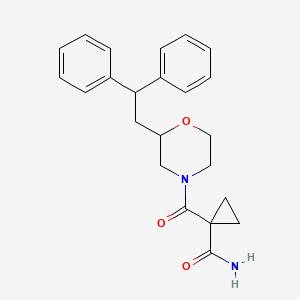 molecular formula C23H26N2O3 B3874070 1-{[2-(2,2-diphenylethyl)-4-morpholinyl]carbonyl}cyclopropanecarboxamide 