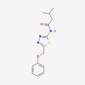 molecular formula C14H17N3O2S B3874121 3-methyl-N-[5-(phenoxymethyl)-1,3,4-thiadiazol-2-yl]butanamide 