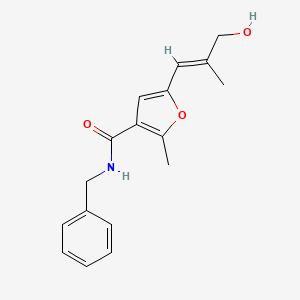 molecular formula C17H19NO3 B3874130 N-benzyl-5-(3-hydroxy-2-methyl-1-propen-1-yl)-2-methyl-3-furamide 