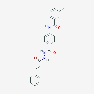 molecular formula C24H23N3O3 B387417 3-methyl-N-(4-{[2-(3-phenylpropanoyl)hydrazino]carbonyl}phenyl)benzamide 
