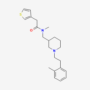 molecular formula C22H30N2OS B3874200 N-methyl-N-({1-[2-(2-methylphenyl)ethyl]-3-piperidinyl}methyl)-2-(3-thienyl)acetamide 