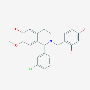 1-(3-chlorophenyl)-2-(2,4-difluorobenzyl)-6,7-dimethoxy-1,2,3,4-tetrahydroisoquinoline