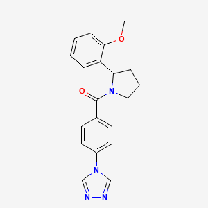 molecular formula C20H20N4O2 B3874219 4-(4-{[2-(2-methoxyphenyl)pyrrolidin-1-yl]carbonyl}phenyl)-4H-1,2,4-triazole 