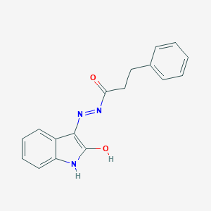 molecular formula C17H15N3O2 B387424 N'-(2-oxo-1,2-dihydro-3H-indol-3-ylidene)-3-phenylpropanohydrazide 