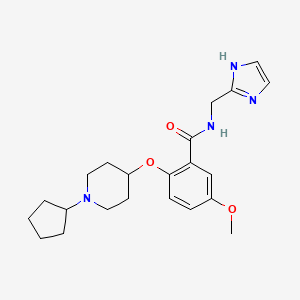 2-[(1-cyclopentyl-4-piperidinyl)oxy]-N-(1H-imidazol-2-ylmethyl)-5-methoxybenzamide