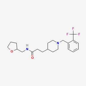 molecular formula C21H29F3N2O2 B3874269 N-(tetrahydro-2-furanylmethyl)-3-{1-[2-(trifluoromethyl)benzyl]-4-piperidinyl}propanamide 