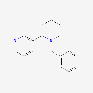 molecular formula C18H22N2 B3874290 3-[1-(2-methylbenzyl)-2-piperidinyl]pyridine 