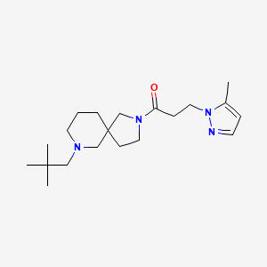 molecular formula C20H34N4O B3874305 7-(2,2-dimethylpropyl)-2-[3-(5-methyl-1H-pyrazol-1-yl)propanoyl]-2,7-diazaspiro[4.5]decane 