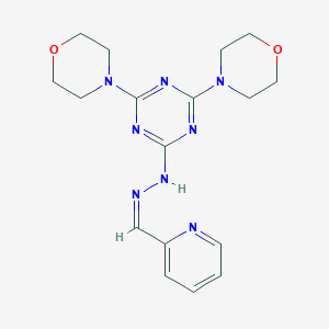 molecular formula C17H22N8O2 B387431 2-Pyridinecarbaldehyde [4,6-di(4-morpholinyl)-1,3,5-triazin-2-yl]hydrazone 
