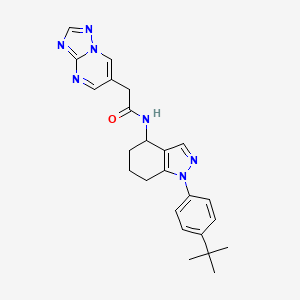 molecular formula C24H27N7O B3874324 N-[1-(4-tert-butylphenyl)-4,5,6,7-tetrahydro-1H-indazol-4-yl]-2-[1,2,4]triazolo[1,5-a]pyrimidin-6-ylacetamide 