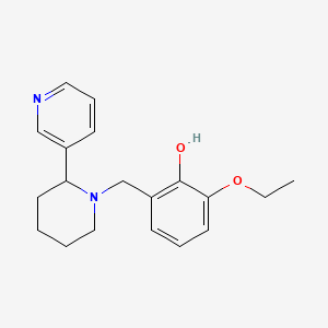 molecular formula C19H24N2O2 B3874362 2-ethoxy-6-{[2-(3-pyridinyl)-1-piperidinyl]methyl}phenol 