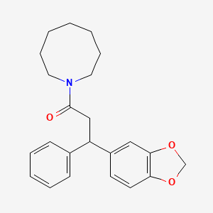 molecular formula C23H27NO3 B3874369 1-[3-(1,3-benzodioxol-5-yl)-3-phenylpropanoyl]azocane 