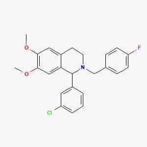 molecular formula C24H23ClFNO2 B3874391 1-(3-chlorophenyl)-2-(4-fluorobenzyl)-6,7-dimethoxy-1,2,3,4-tetrahydroisoquinoline 