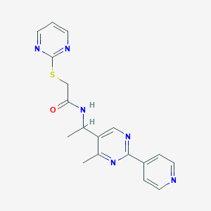 molecular formula C18H18N6OS B3874417 N-{1-[4-methyl-2-(4-pyridinyl)-5-pyrimidinyl]ethyl}-2-(2-pyrimidinylthio)acetamide 