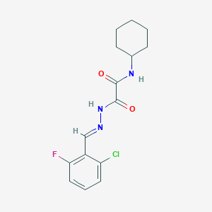 molecular formula C15H17ClFN3O2 B387444 2-[2-(2-chloro-6-fluorobenzylidene)hydrazino]-N-cyclohexyl-2-oxoacetamide CAS No. 350710-39-3