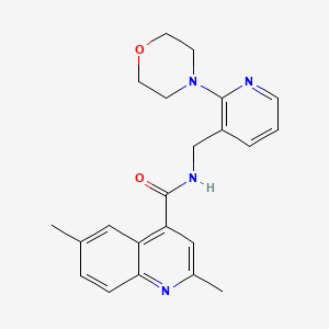 molecular formula C22H24N4O2 B3874454 2,6-dimethyl-N-[(2-morpholin-4-ylpyridin-3-yl)methyl]quinoline-4-carboxamide 
